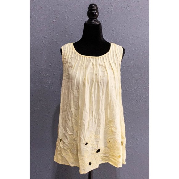 Penelope Rose Yellow Tank Blouse, Size Large - Picture 2 of 4